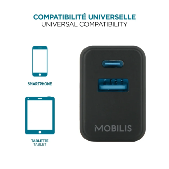 Cargador de pared Mobilis Fast Wall Charger EU
