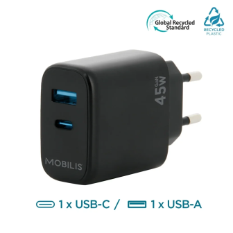Cargador de pared Mobilis Fast Wall Charger EU