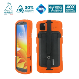 Funda Protech naranja con correa para Zebra TC53-TC58