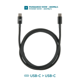 Cable USB-C a USB-C 2 m 100W Mobilis