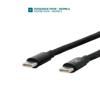 Cable USB-C a USB-C 2 m 100W Mobilis