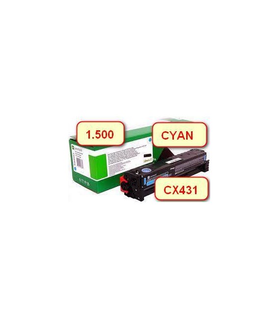 Lexmark Tóner Cyan 1.5k (CX431)