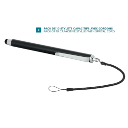 Stylus capacitivo Mobilis con tether, paquete de 10