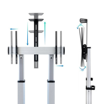 Soporte de Suelo Regulable de Aluminio con Ruedas para Pantallas 60"-100"