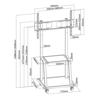 Soporte de suelo Fijo con ruedas para pantallas 37"-100"