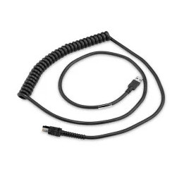 Cable USB apantallado Zebra serie A en espiral de 9 pies